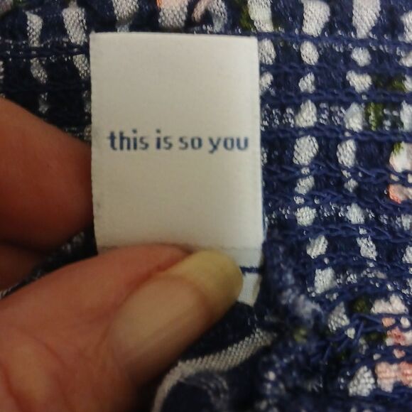 OLD NAVY Womens Summer Dress, Blue/Pink Floral, On/Off Shoulder, Size S - Picture 8 of 10